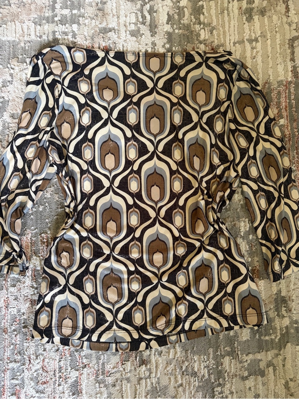 I.N. Studio Y2K Geometric Mesh Top Made in USA - Picture 2 of 5